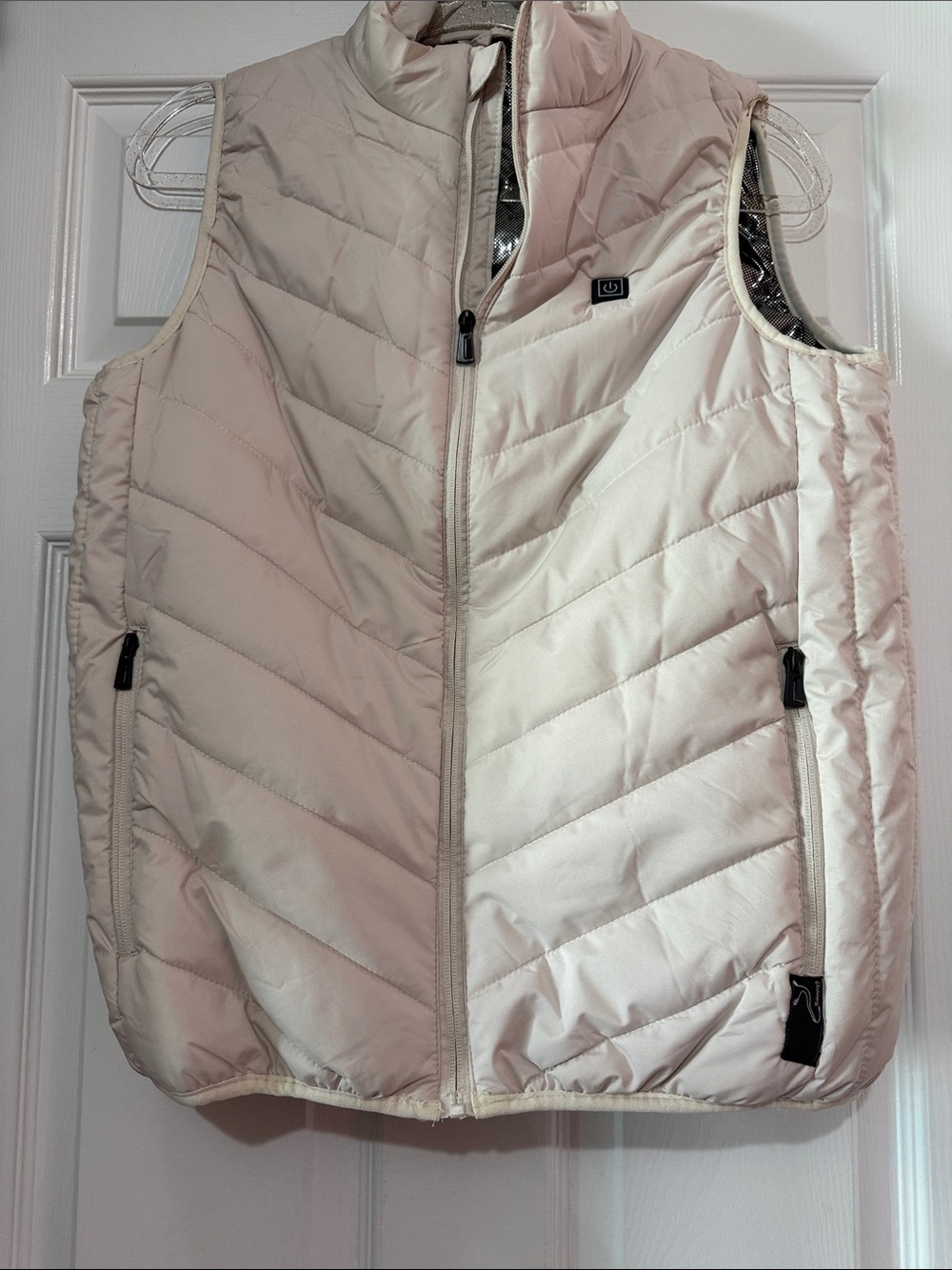 Light Cream Quilted Puffer Vest